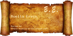 Buella Ervin névjegykártya